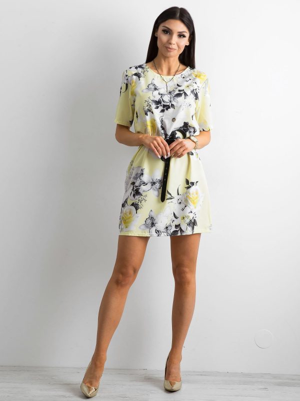 Wholesale Eairy bright yellow floral dress