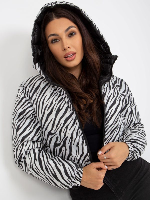 Wholesale Black Double Sided Zebra Quilted Jacket