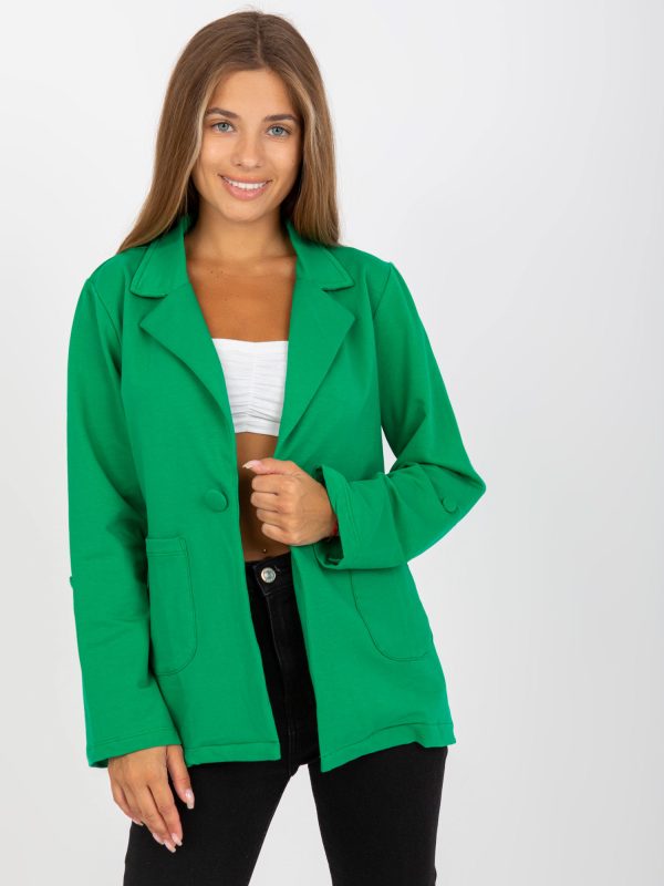 Wholesale Green sweatshirt jacket with pockets RUE PARIS