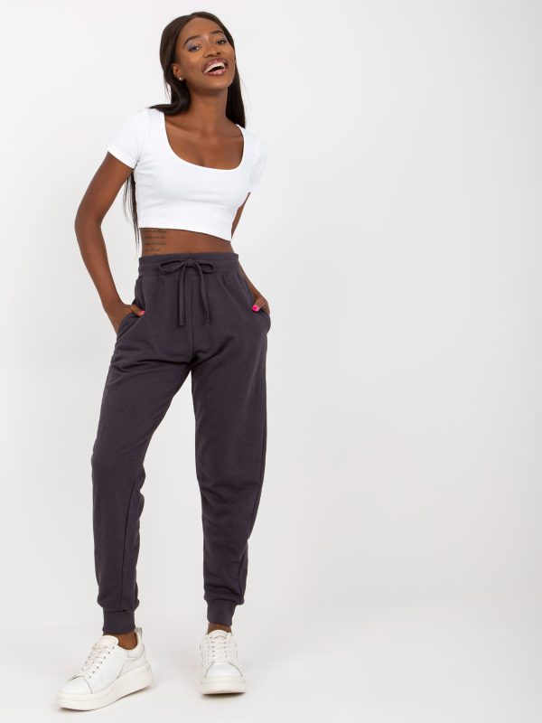 Wholesale Graphite Basic High Waist Sweatpants