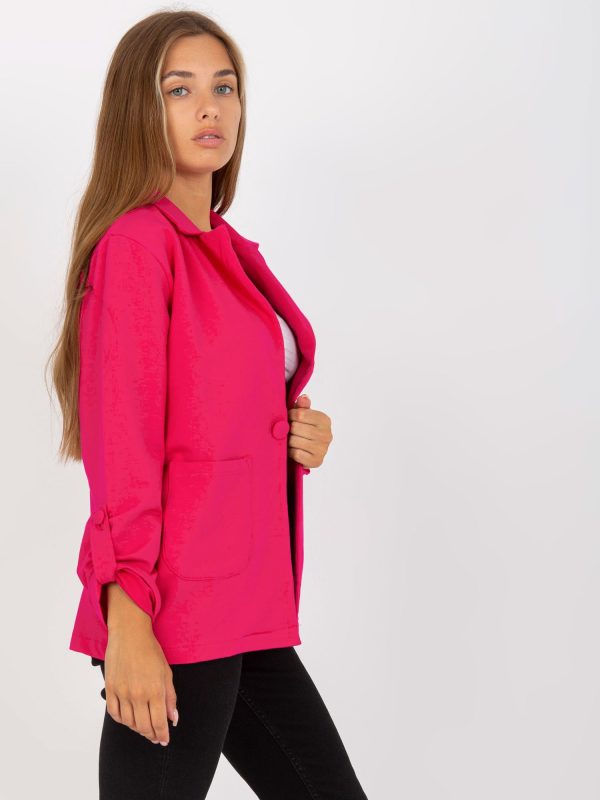 Wholesale RUE PARIS Fuchsia Long Sleeve Sweatshirt Blazer