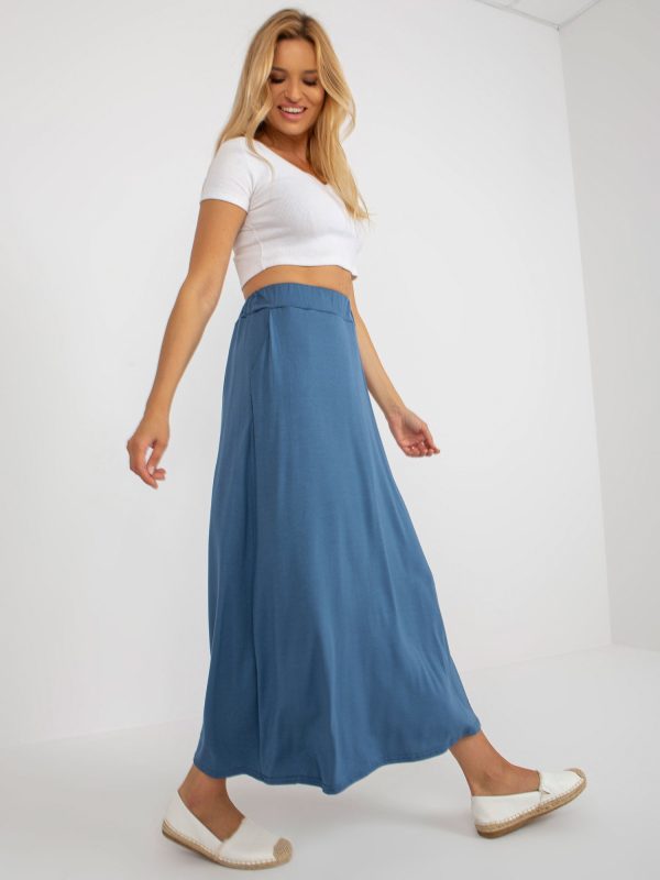 Wholesale Dark blue midi skirt basic RUE PARIS