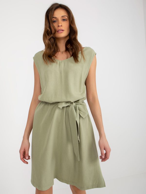 Wholesale Light Green Sleeveless Summer Dress RUE PARIS