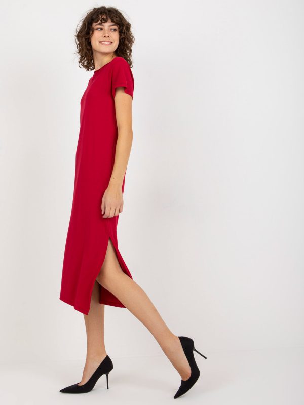Online rõivaste hulgimüüja Liliane helepruun piludega midi kleit