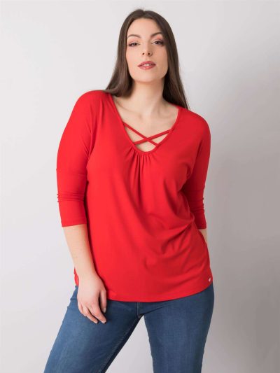 Online Rõivaste hulgimüüja Punane pluus Plus Size Viscose Mariel