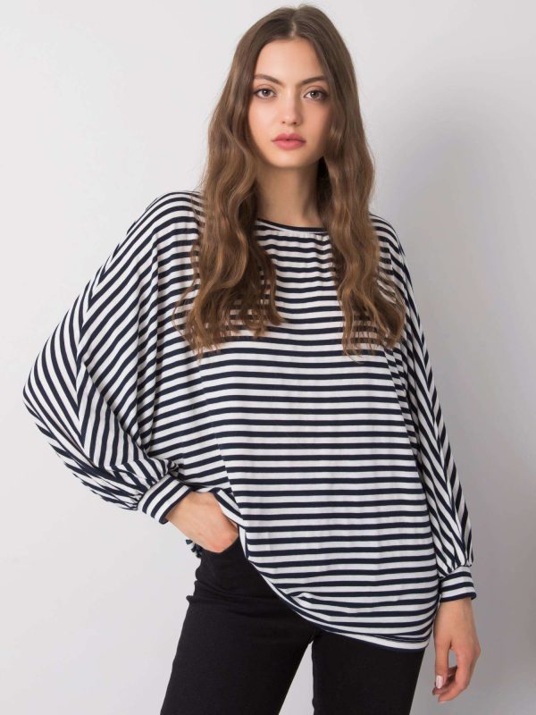 Online rõivaste hulgimüüja Valge ja tumesinine pluus Esther RUE PARIS