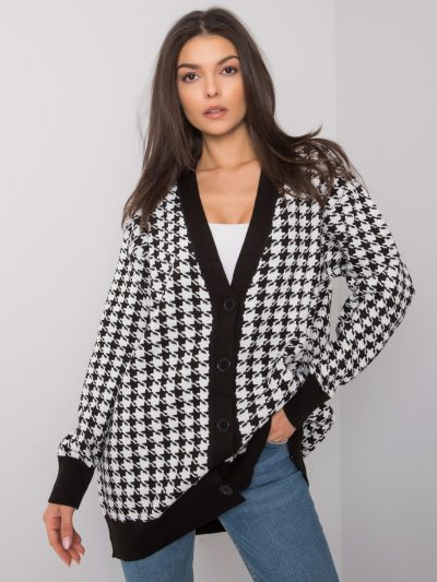 Online rõivaste hulgimüüja Mustvalge Houndstooth Cardigan Arlington RUE PARIS