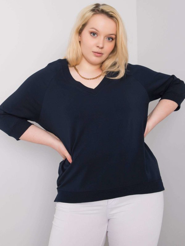 Online Rõivaste hulgimüüja Tumesinine pluus Plus Size Alexandria