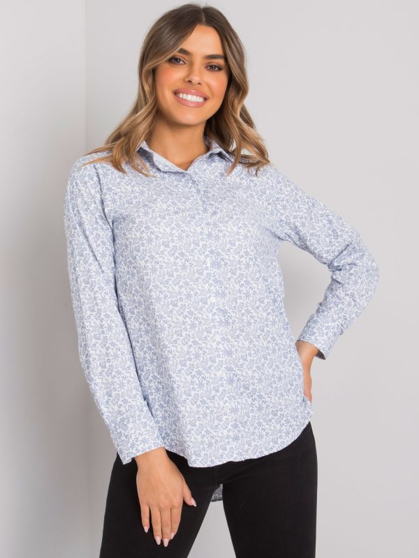 Online rõivaste hulgimüüja Valge ja tumesinine särk naistele disainile Milazzo RUE PARIS