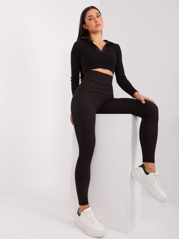 BLACK HIGH WAIST LEGGINGS RUE PARIS