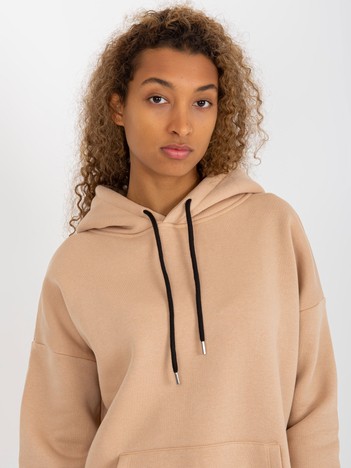 Beige sweatshirt basic kangaroo RUE PARIS