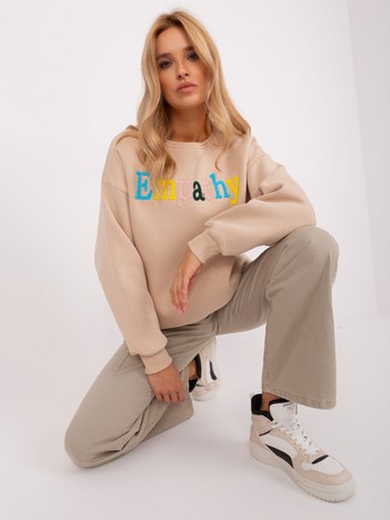 Beige sweatshirt without hood