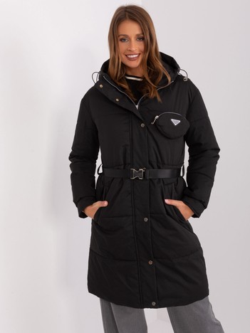 Black Long Hooded Winter Jacket