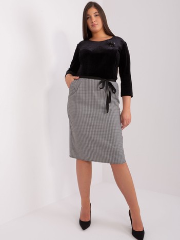 Black Plus Size Dress with Tie