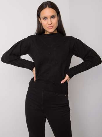 Black sweater with decorative sleeves Salamanca RUE PARIS