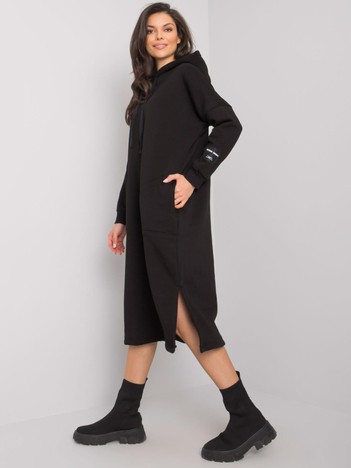 Black sweatshirt dress with pockets Sheffield RUE PARIS