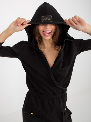 Black wrap mini dress with pockets OCH BELLA