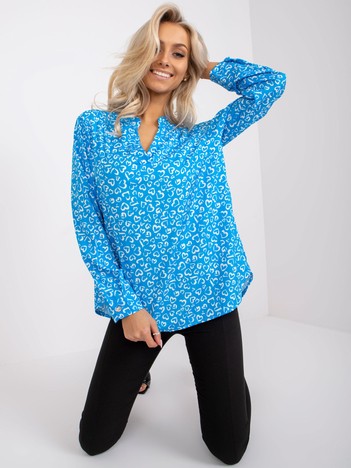 Blue Loose Blouse with Inesa Print