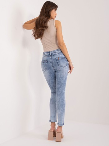 Blue denim tubes high waist