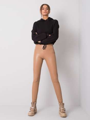 Briana light brown leatherette leggings RUE PARIS