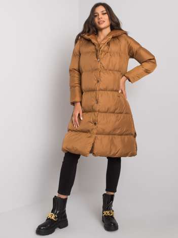 Brown quilted jacket with hood Starlet