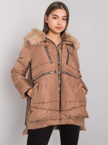 Camel Quilted Winter Jacket Estherville