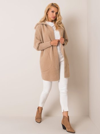 Carolyn's beige alpaca coat