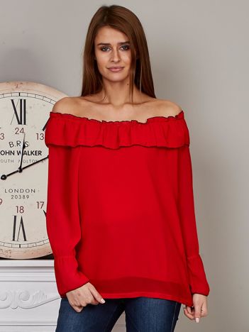 Chiffon blouse spanish red