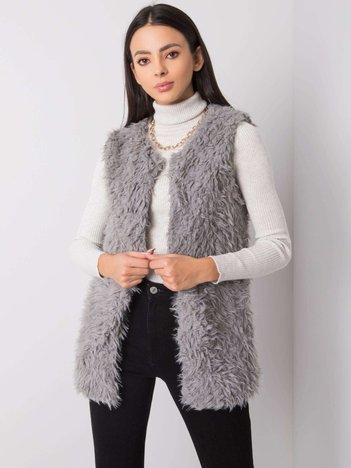 Dark Grey Sybille Fur Vest