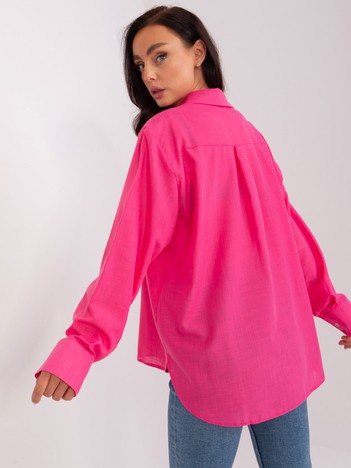 Dark pink linen oversize shirt