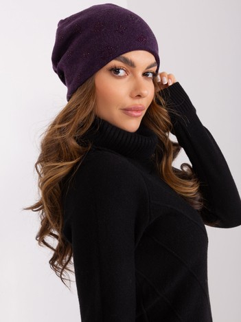 Dark purple knitted hat