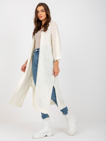 Ecru long openwork oversize cardigan OCH BELLA