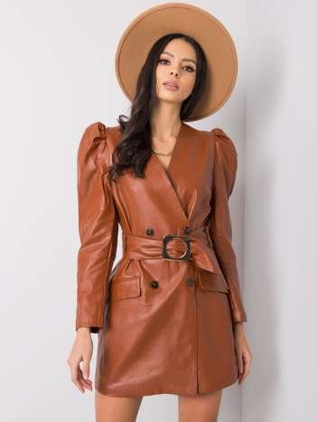 Felicia Light Brown Eco Leather Dress