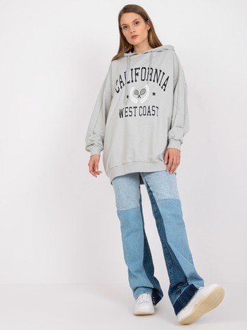 Grey sweatshirt with print and long sleeve