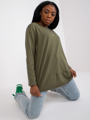 Khaki Basic Cotton Blouse Renata