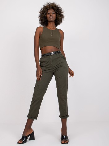 Khaki Women's Cotton Pants Moorea