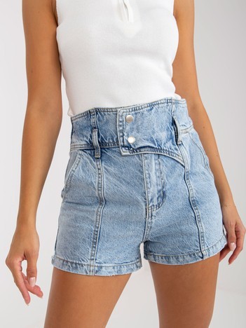 Light Blue High Waist Denim Shorts