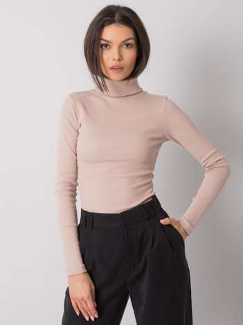 Light beige blouse with turtleneck Elisee RUE PARIS