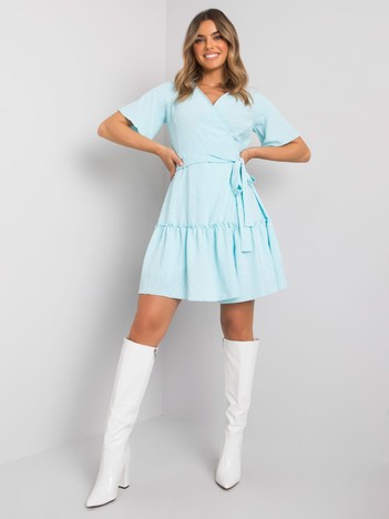 Light blue dress with flounce Lachelle