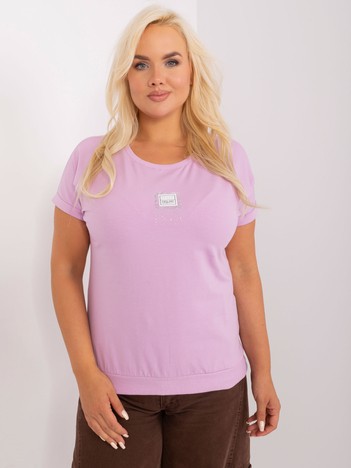 Light purple plus size blouse with patch