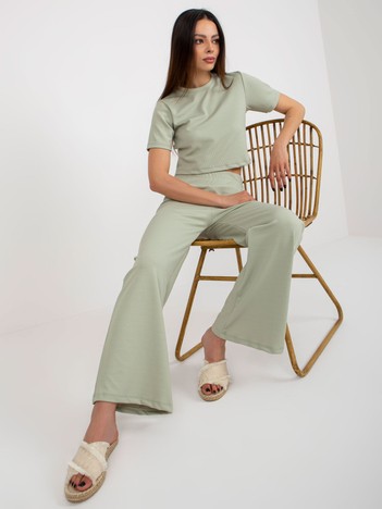 Mint two-piece casual set with a band