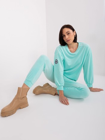 Mint velor set with hoodie