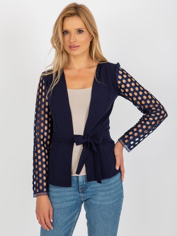 Navy blue short jacket with belt