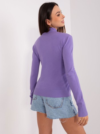 Purple women's turtleneck sweater