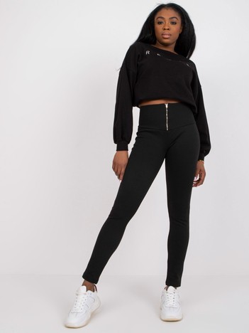 RUE PARIS Black Casual High Waist Leggings