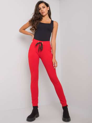 Red Davina Cotton Sweatpants