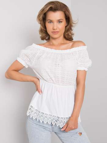 White Cotton Hispanic Blouse Sugar