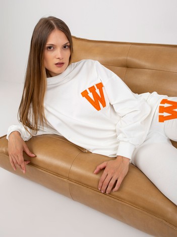 White two-piece sweatsuit set with trousers