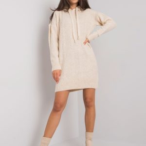 Beige knitted dress with hood Joselita RUE PARIS