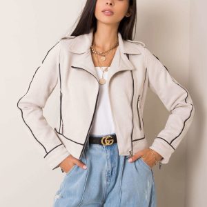 Light beige jacket with eco-suede Dulce